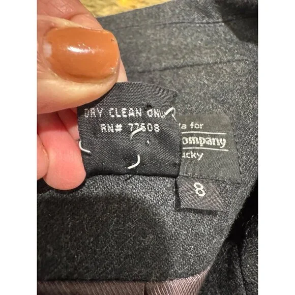 Vintage J. Peterman 100% Wool Blazer Jacket Size 8 Gray Tailored Fit Sustainable - Picture 5 of 9